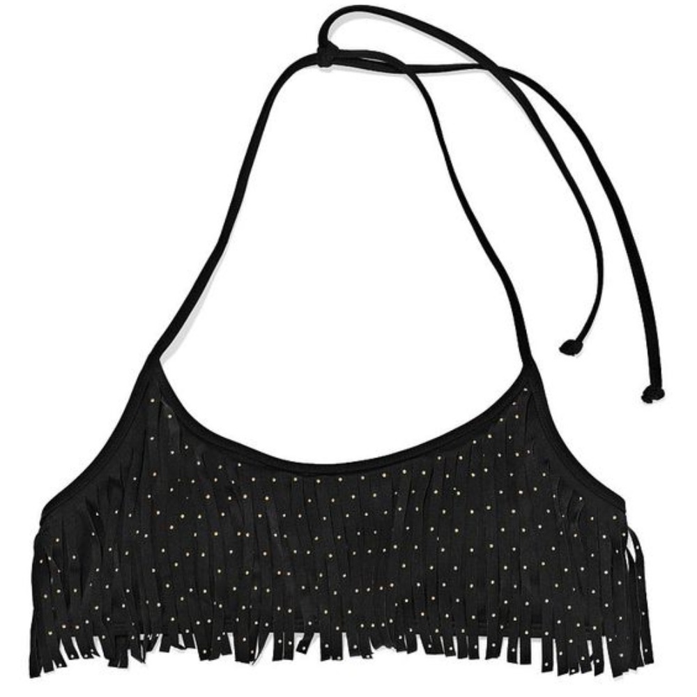 Victoria's Secret PINK Black Fringe Bikini Top